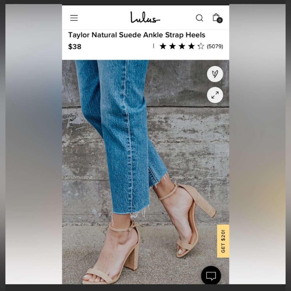NWT Lulu’s Taylor Natural Suede Ankle Strap Heels